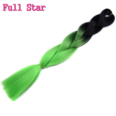 1pack Ombre hair bundles Synthetic Jumbo Braiding Hair Full Star Crochet Blonde Pink Blue Purple Rainbow Fake hair Extensions
