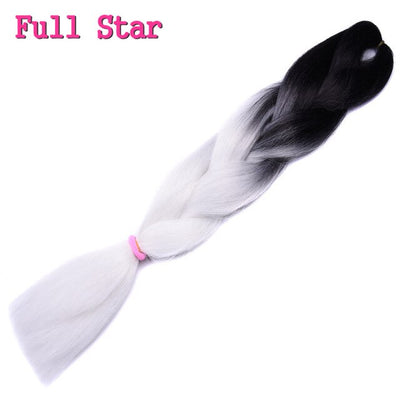 1pack Ombre hair bundles Synthetic Jumbo Braiding Hair Full Star Crochet Blonde Pink Blue Purple Rainbow Fake hair Extensions