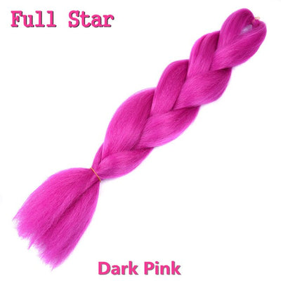 1pack Ombre hair bundles Synthetic Jumbo Braiding Hair Full Star Crochet Blonde Pink Blue Purple Rainbow Fake hair Extensions