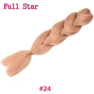 1pack Ombre hair bundles Synthetic Jumbo Braiding Hair Full Star Crochet Blonde Pink Blue Purple Rainbow Fake hair Extensions