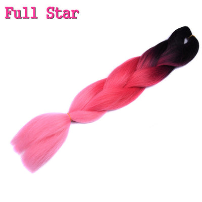1pack Ombre hair bundles Synthetic Jumbo Braiding Hair Full Star Crochet Blonde Pink Blue Purple Rainbow Fake hair Extensions