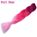 1pack Ombre hair bundles Synthetic Jumbo Braiding Hair Full Star Crochet Blonde Pink Blue Purple Rainbow Fake hair Extensions