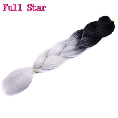 1pack Ombre hair bundles Synthetic Jumbo Braiding Hair Full Star Crochet Blonde Pink Blue Purple Rainbow Fake hair Extensions