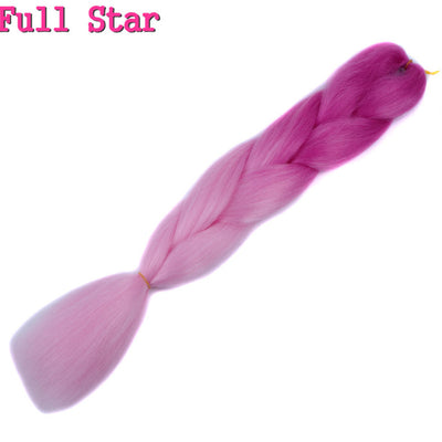 1pack Ombre hair bundles Synthetic Jumbo Braiding Hair Full Star Crochet Blonde Pink Blue Purple Rainbow Fake hair Extensions