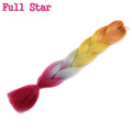 1pack Ombre hair bundles Synthetic Jumbo Braiding Hair Full Star Crochet Blonde Pink Blue Purple Rainbow Fake hair Extensions