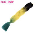 1pack Ombre hair bundles Synthetic Jumbo Braiding Hair Full Star Crochet Blonde Pink Blue Purple Rainbow Fake hair Extensions