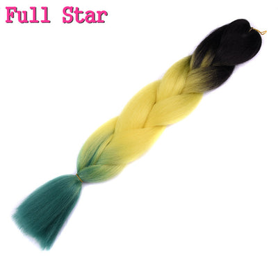 1pack Ombre hair bundles Synthetic Jumbo Braiding Hair Full Star Crochet Blonde Pink Blue Purple Rainbow Fake hair Extensions