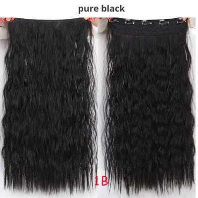 AISI BEAUTY Long Clips in Hair Extension Synthetic Natural Hair Water Wave Blonde Black 22" 28'' For Women Hairpieces