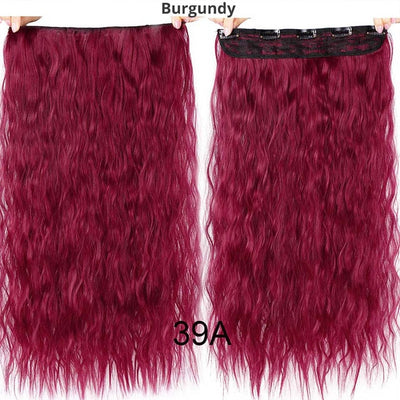 AISI BEAUTY Long Clips in Hair Extension Synthetic Natural Hair Water Wave Blonde Black 22" 28'' For Women Hairpieces