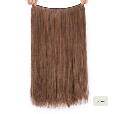 AISI BEAUTY Natural No Clips in Hair Extensions Long Synthetic Fish Line Straight Hair Extensions Secret Invisible Hairpieces