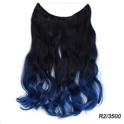 AISI BEAUTY Natural No Clips in Hair Extensions Long Synthetic Fish Line Straight Hair Extensions Secret Invisible Hairpieces