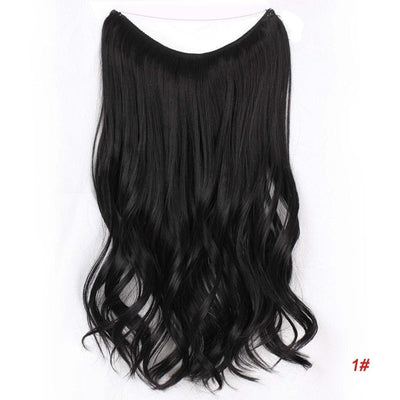 AISI BEAUTY Natural No Clips in Hair Extensions Long Synthetic Fish Line Straight Hair Extensions Secret Invisible Hairpieces