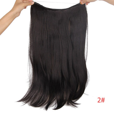 AISI BEAUTY Natural No Clips in Hair Extensions Long Synthetic Fish Line Straight Hair Extensions Secret Invisible Hairpieces