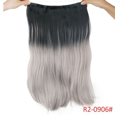 AISI BEAUTY Natural No Clips in Hair Extensions Long Synthetic Fish Line Straight Hair Extensions Secret Invisible Hairpieces