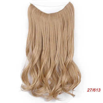 AISI BEAUTY Natural No Clips in Hair Extensions Long Synthetic Fish Line Straight Hair Extensions Secret Invisible Hairpieces