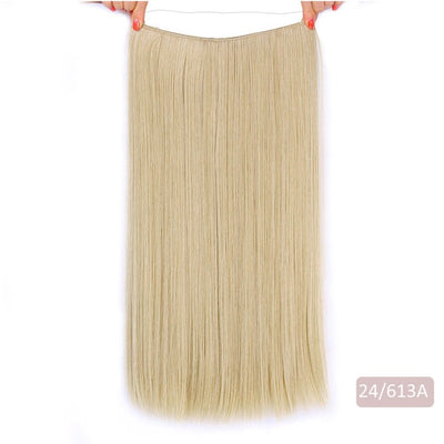 AISI BEAUTY Natural No Clips in Hair Extensions Long Synthetic Fish Line Straight Hair Extensions Secret Invisible Hairpieces