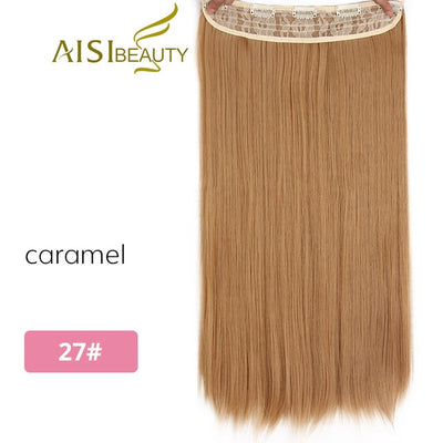 AISI BEAUTY 5 Clips Synthetic Hair Long Straight Blonde Clip In Hair Extensions False Hair Brown Black Hair Pieces for Women