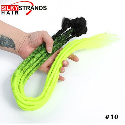 Silky Strands Synthetic Handmade Dreadlocks Hair Extension Braiding Hair Ombre Kanekalon Soft Dread Locs Crochet Braid