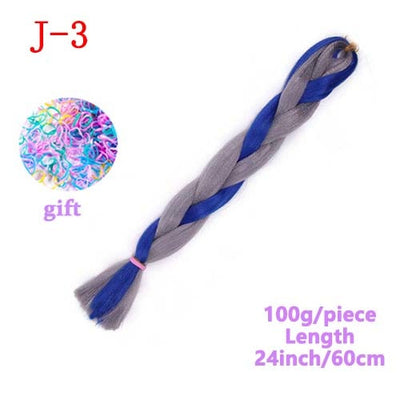 MERISIHAIR Long Ombre Kanekalon Jumbo Synthetic Woven Hair Crochet Yellow Pink Purple Gray Hair Extension Oversized Tweezers