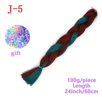 MERISIHAIR Long Ombre Kanekalon Jumbo Synthetic Woven Hair Crochet Yellow Pink Purple Gray Hair Extension Oversized Tweezers