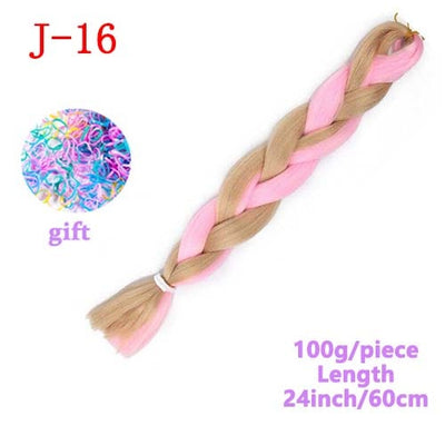 MERISIHAIR Long Ombre Kanekalon Jumbo Synthetic Woven Hair Crochet Yellow Pink Purple Gray Hair Extension Oversized Tweezers
