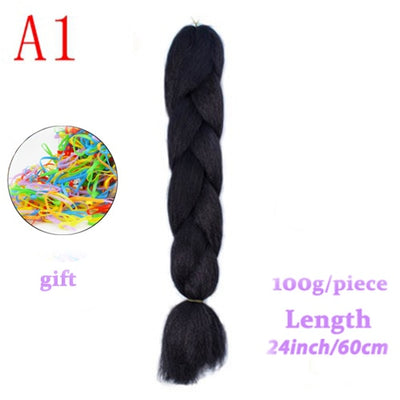 MERISIHAIR Long Ombre Kanekalon Jumbo Synthetic Woven Hair Crochet Yellow Pink Purple Gray Hair Extension Oversized Tweezers