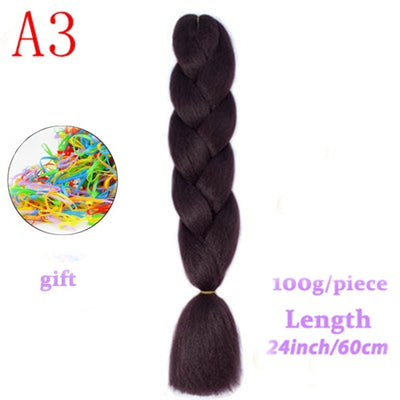 MERISIHAIR Long Ombre Kanekalon Jumbo Synthetic Woven Hair Crochet Yellow Pink Purple Gray Hair Extension Oversized Tweezers