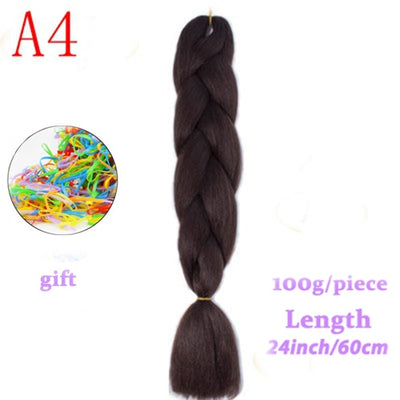 MERISIHAIR Long Ombre Kanekalon Jumbo Synthetic Woven Hair Crochet Yellow Pink Purple Gray Hair Extension Oversized Tweezers