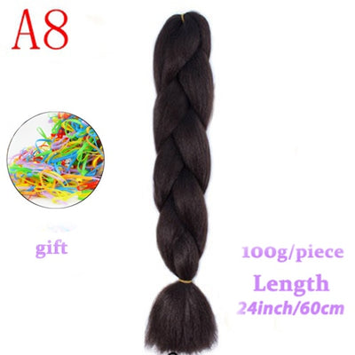 MERISIHAIR Long Ombre Kanekalon Jumbo Synthetic Woven Hair Crochet Yellow Pink Purple Gray Hair Extension Oversized Tweezers