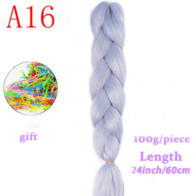 MERISIHAIR Long Ombre Kanekalon Jumbo Synthetic Woven Hair Crochet Yellow Pink Purple Gray Hair Extension Oversized Tweezers