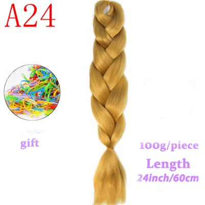 MERISIHAIR Long Ombre Kanekalon Jumbo Synthetic Woven Hair Crochet Yellow Pink Purple Gray Hair Extension Oversized Tweezers