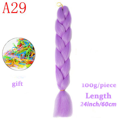 MERISIHAIR Long Ombre Kanekalon Jumbo Synthetic Woven Hair Crochet Yellow Pink Purple Gray Hair Extension Oversized Tweezers
