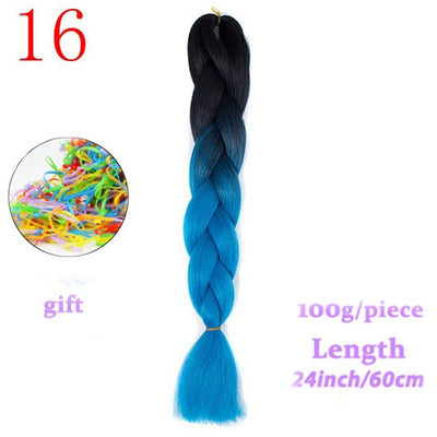 MERISIHAIR Long Ombre Kanekalon Jumbo Synthetic Woven Hair Crochet Yellow Pink Purple Gray Hair Extension Oversized Tweezers