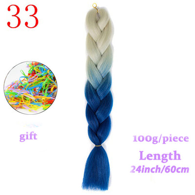 MERISIHAIR Long Ombre Kanekalon Jumbo Synthetic Woven Hair Crochet Yellow Pink Purple Gray Hair Extension Oversized Tweezers