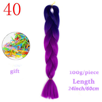 MERISIHAIR Long Ombre Kanekalon Jumbo Synthetic Woven Hair Crochet Yellow Pink Purple Gray Hair Extension Oversized Tweezers