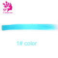 Colored synthetic hair extensions clips in one piece Ombre fake purple  long straight rainbow hair pieces dream ice's