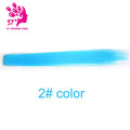 Colored synthetic hair extensions clips in one piece Ombre fake purple  long straight rainbow hair pieces dream ice's
