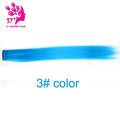 Colored synthetic hair extensions clips in one piece Ombre fake purple  long straight rainbow hair pieces dream ice's