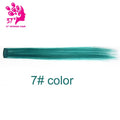 Colored synthetic hair extensions clips in one piece Ombre fake purple  long straight rainbow hair pieces dream ice's