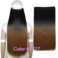 TOPREETY Heat Resistant B5 Synthetic Fiber 24" 60cm 120gr Straight 5 clips on clip in hair Extensions 90 colors available