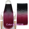 TOPREETY Heat Resistant B5 Synthetic Fiber 24" 60cm 120gr Straight 5 clips on clip in hair Extensions 90 colors available