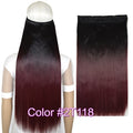 TOPREETY Heat Resistant B5 Synthetic Fiber 24" 60cm 120gr Straight 5 clips on clip in hair Extensions 90 colors available