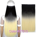 TOPREETY Heat Resistant B5 Synthetic Fiber 24" 60cm 120gr Straight 5 clips on clip in hair Extensions 90 colors available