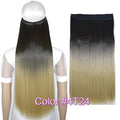 TOPREETY Heat Resistant B5 Synthetic Fiber 24" 60cm 120gr Straight 5 clips on clip in hair Extensions 90 colors available