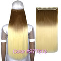 TOPREETY Heat Resistant B5 Synthetic Fiber 24" 60cm 120gr Straight 5 clips on clip in hair Extensions 90 colors available
