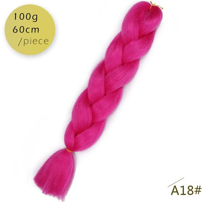 Spring sunshine 1 5PCS 24inch Jumbo Braid Hair Yaki Soft Hair Ombre Crochet Braiding Synthetic Hair Extension For Braids Pink
