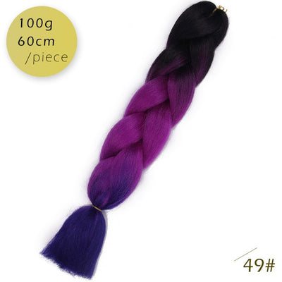 Spring sunshine 1 5PCS 24inch Jumbo Braid Hair Yaki Soft Hair Ombre Crochet Braiding Synthetic Hair Extension For Braids Pink