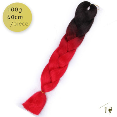 Spring sunshine 1 5PCS 24inch Jumbo Braid Hair Yaki Soft Hair Ombre Crochet Braiding Synthetic Hair Extension For Braids Pink