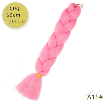 Spring sunshine 1 5PCS 24inch Jumbo Braid Hair Yaki Soft Hair Ombre Crochet Braiding Synthetic Hair Extension For Braids Pink