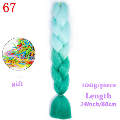 MERISIHAIR 24inch Ombre  Synthetic Crochet Hair Extensions Jumbo Braids Hairstyles Pink  Red Blue Braiding Hair